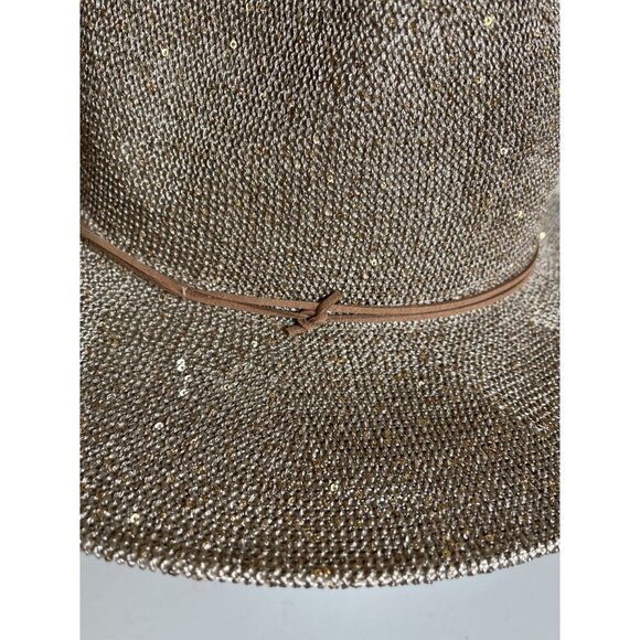 Marcus Adler Gold Sparkle Fedora Hat One Size Polyester - Picture 6 of 7